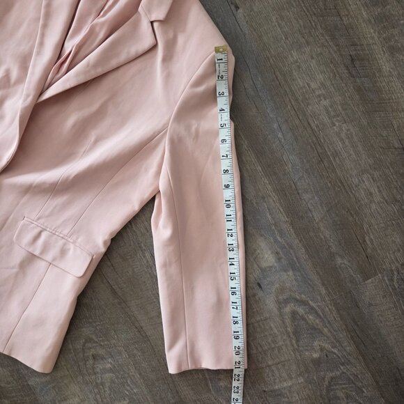 Ann Taylor US Womens Size 14 Blush Pink Blazer Single Button Business Office - Picture 11 of 11